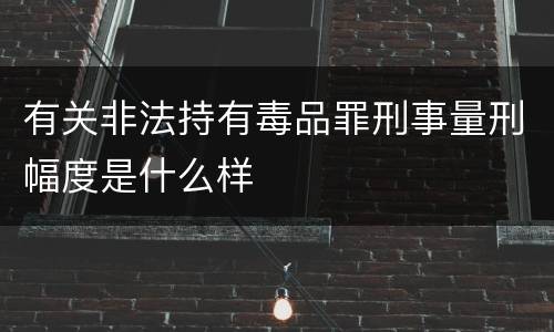 有关非法持有毒品罪刑事量刑幅度是什么样