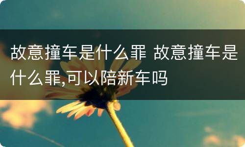 故意撞车是什么罪 故意撞车是什么罪,可以陪新车吗