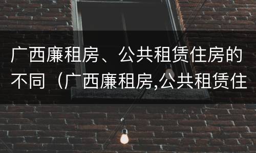 广西廉租房、公共租赁住房的不同（广西廉租房,公共租赁住房的不同类型）
