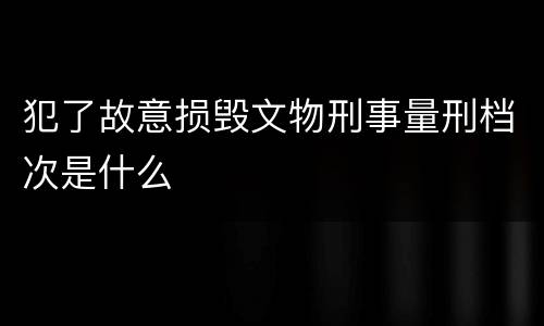 犯了故意损毁文物刑事量刑档次是什么