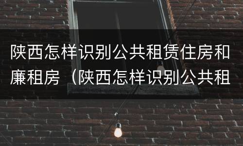 陕西怎样识别公共租赁住房和廉租房（陕西怎样识别公共租赁住房和廉租房的区别）