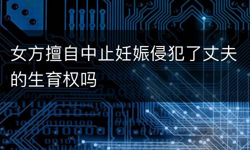 女方擅自中止妊娠侵犯了丈夫的生育权吗