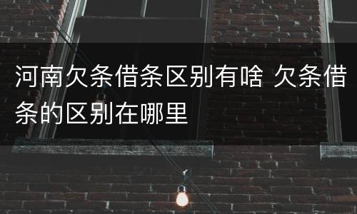 河南欠条借条区别有啥 欠条借条的区别在哪里