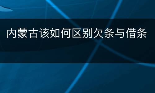 内蒙古该如何区别欠条与借条