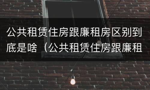 公共租赁住房跟廉租房区别到底是啥（公共租赁住房跟廉租房区别到底是啥意思）