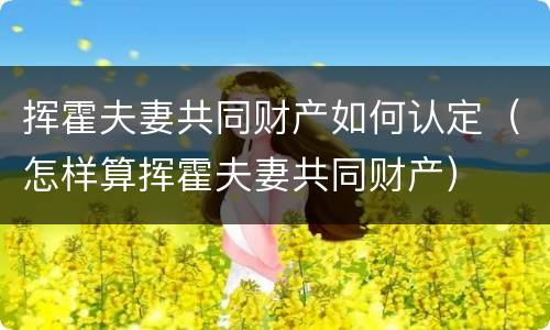 挥霍夫妻共同财产如何认定（怎样算挥霍夫妻共同财产）