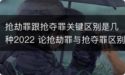 抢劫罪跟抢夺罪关键区别是几种2022 论抢劫罪与抢夺罪区别