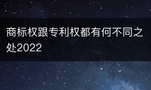 商标权跟专利权都有何不同之处2022
