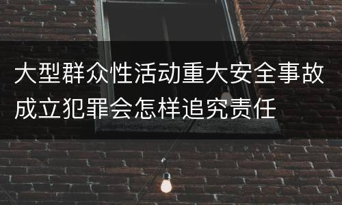 大型群众性活动重大安全事故成立犯罪会怎样追究责任
