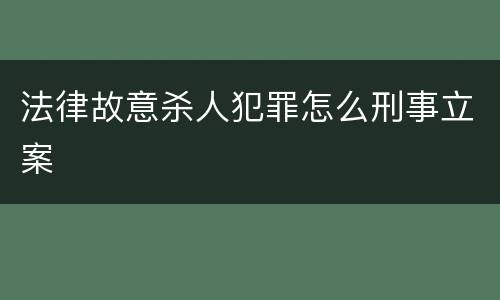 法律故意杀人犯罪怎么刑事立案