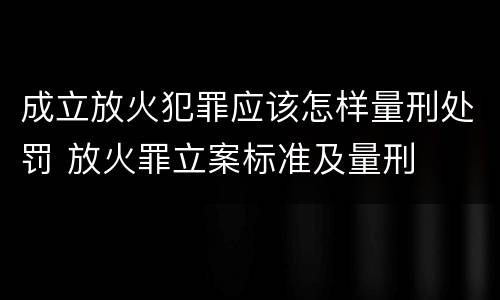 成立放火犯罪应该怎样量刑处罚 放火罪立案标准及量刑