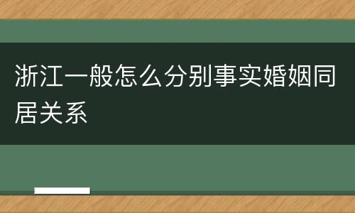 浙江一般怎么分别事实婚姻同居关系
