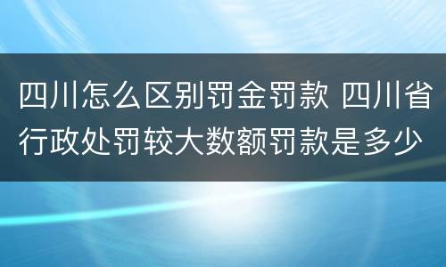 四川怎么区别罚金罚款 四川省行政处罚较大数额罚款是多少