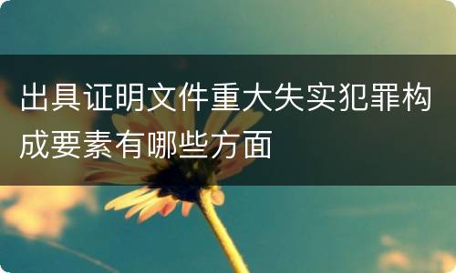 出具证明文件重大失实犯罪构成要素有哪些方面