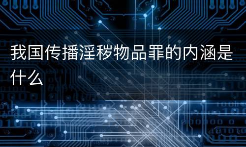 我国传播淫秽物品罪的内涵是什么