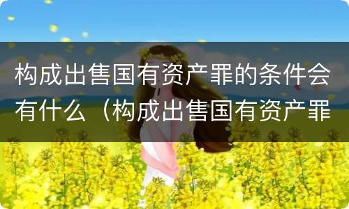 构成出售国有资产罪的条件会有什么（构成出售国有资产罪的条件会有什么处罚）