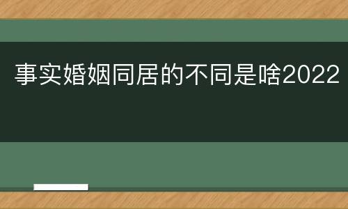 事实婚姻同居的不同是啥2022