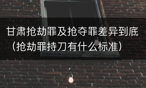 甘肃抢劫罪及抢夺罪差异到底（抢劫罪持刀有什么标准）