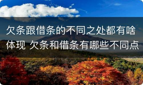 欠条跟借条的不同之处都有啥体现 欠条和借条有哪些不同点