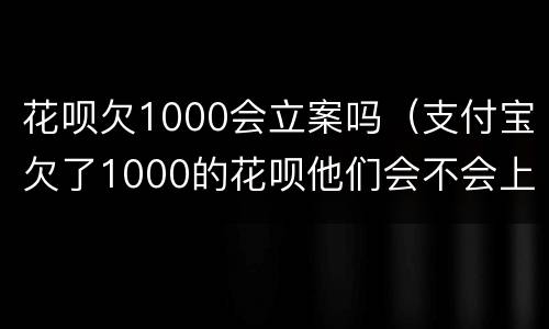 花呗欠1000会立案吗（支付宝欠了1000的花呗他们会不会上门）