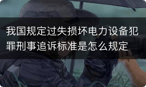 我国规定过失损坏电力设备犯罪刑事追诉标准是怎么规定