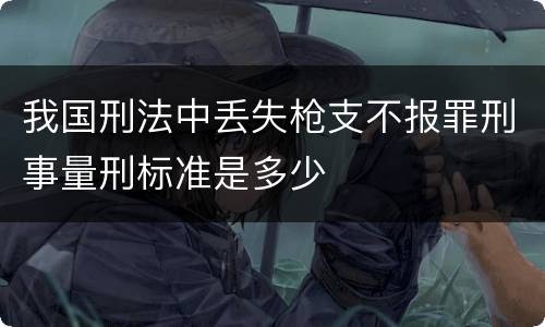 我国刑法中丢失枪支不报罪刑事量刑标准是多少