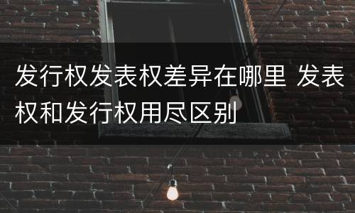 发行权发表权差异在哪里 发表权和发行权用尽区别