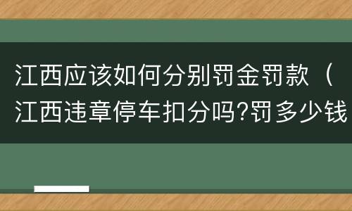 江西应该如何分别罚金罚款（江西违章停车扣分吗?罚多少钱?）