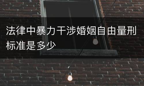 法律中暴力干涉婚姻自由量刑标准是多少