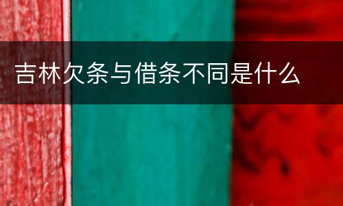 吉林欠条与借条不同是什么