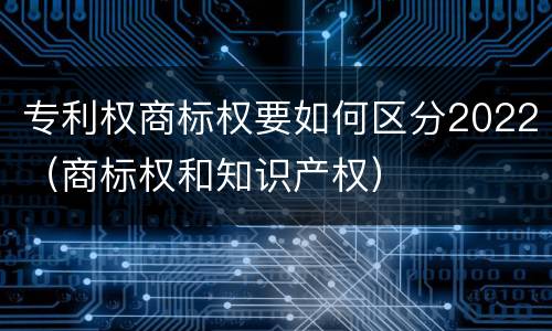 专利权商标权要如何区分2022（商标权和知识产权）