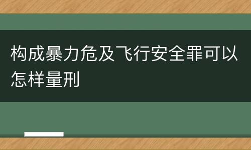 构成暴力危及飞行安全罪可以怎样量刑