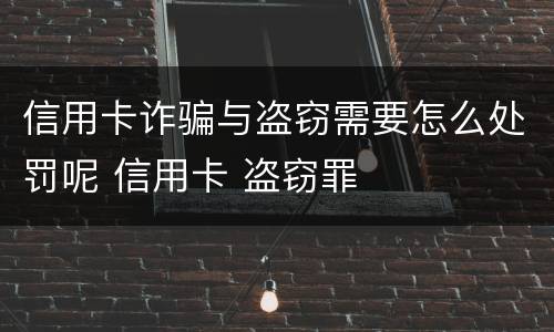 信用卡诈骗与盗窃需要怎么处罚呢 信用卡 盗窃罪