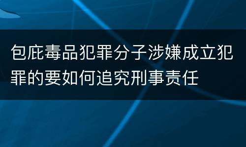 包庇毒品犯罪分子涉嫌成立犯罪的要如何追究刑事责任