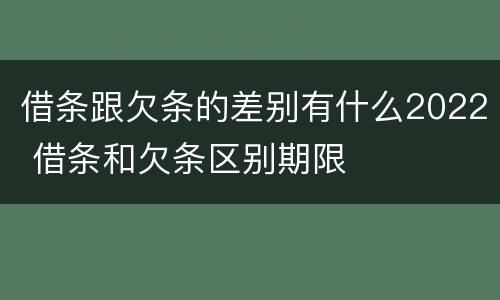 借条跟欠条的差别有什么2022 借条和欠条区别期限