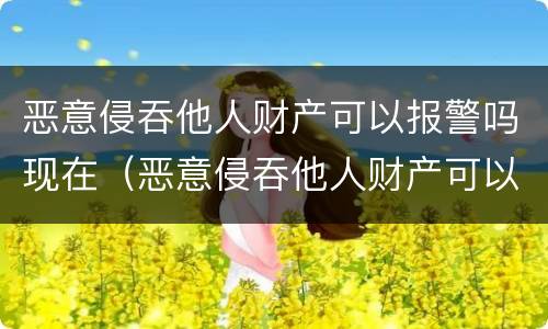 恶意侵吞他人财产可以报警吗现在（恶意侵吞他人财产可以报警吗现在怎么办）