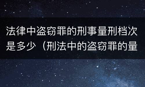 法律中盗窃罪的刑事量刑档次是多少（刑法中的盗窃罪的量刑）