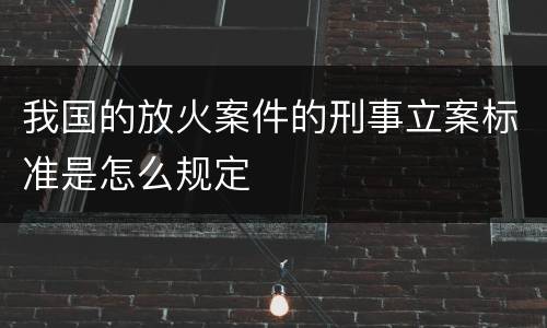 我国的放火案件的刑事立案标准是怎么规定