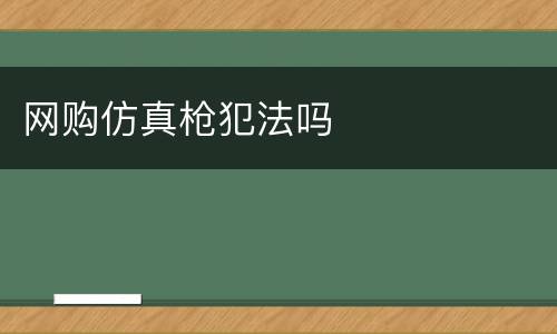 网购仿真枪犯法吗