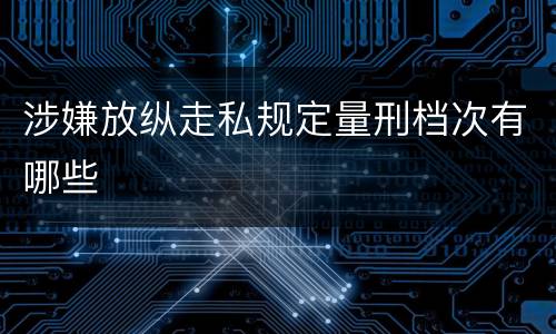 涉嫌放纵走私规定量刑档次有哪些
