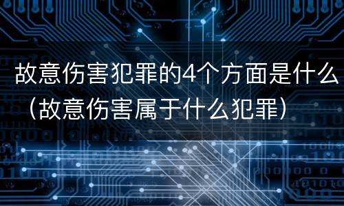 故意伤害犯罪的4个方面是什么（故意伤害属于什么犯罪）
