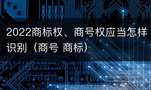 2022商标权、商号权应当怎样识别（商号 商标）