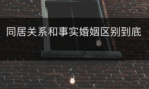 同居关系和事实婚姻区别到底