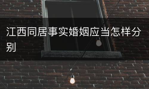 江西同居事实婚姻应当怎样分别