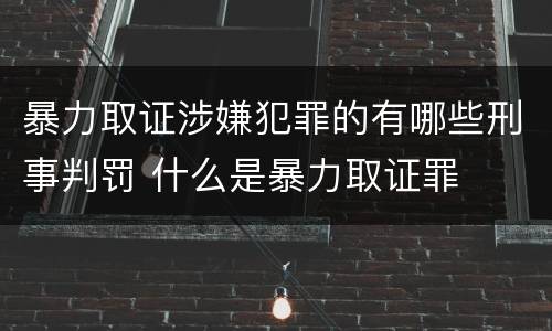 暴力取证涉嫌犯罪的有哪些刑事判罚 什么是暴力取证罪