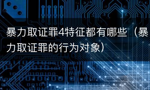 暴力取证罪4特征都有哪些（暴力取证罪的行为对象）