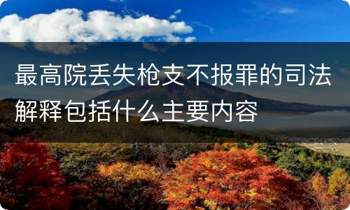 最高院丢失枪支不报罪的司法解释包括什么主要内容