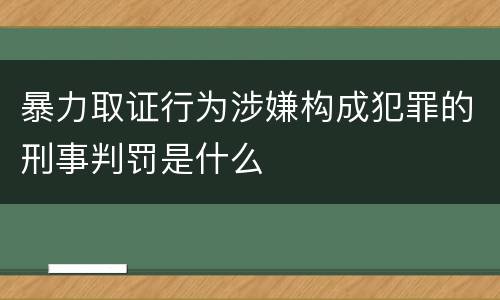 暴力取证行为涉嫌构成犯罪的刑事判罚是什么