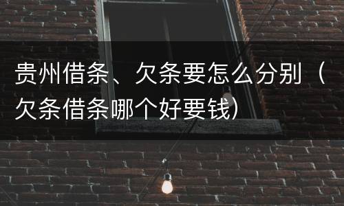 贵州借条、欠条要怎么分别（欠条借条哪个好要钱）