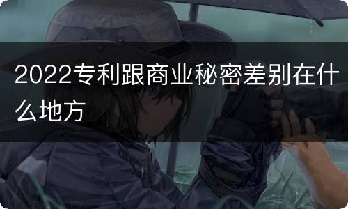 2022专利跟商业秘密差别在什么地方